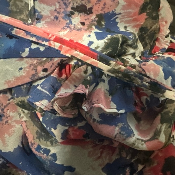 Misa Los Angeles Gia Floral Halter Dress Size S  Maxi Chiffon Tiered blue - Picture 5 of 5